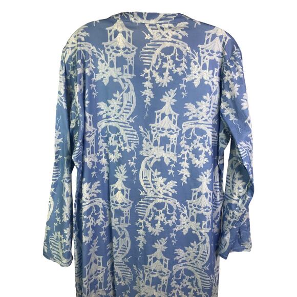 Pine Cone Hill Cover Up Womens XS/S Blue Fine Linens Cotton Tassels Dress Beach - Picture 4 of 10